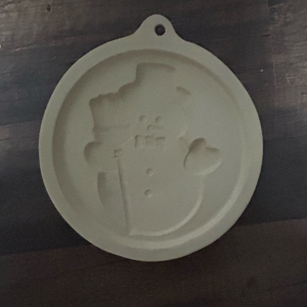 Snowman Ornament Mold - Neutral Ceramic
